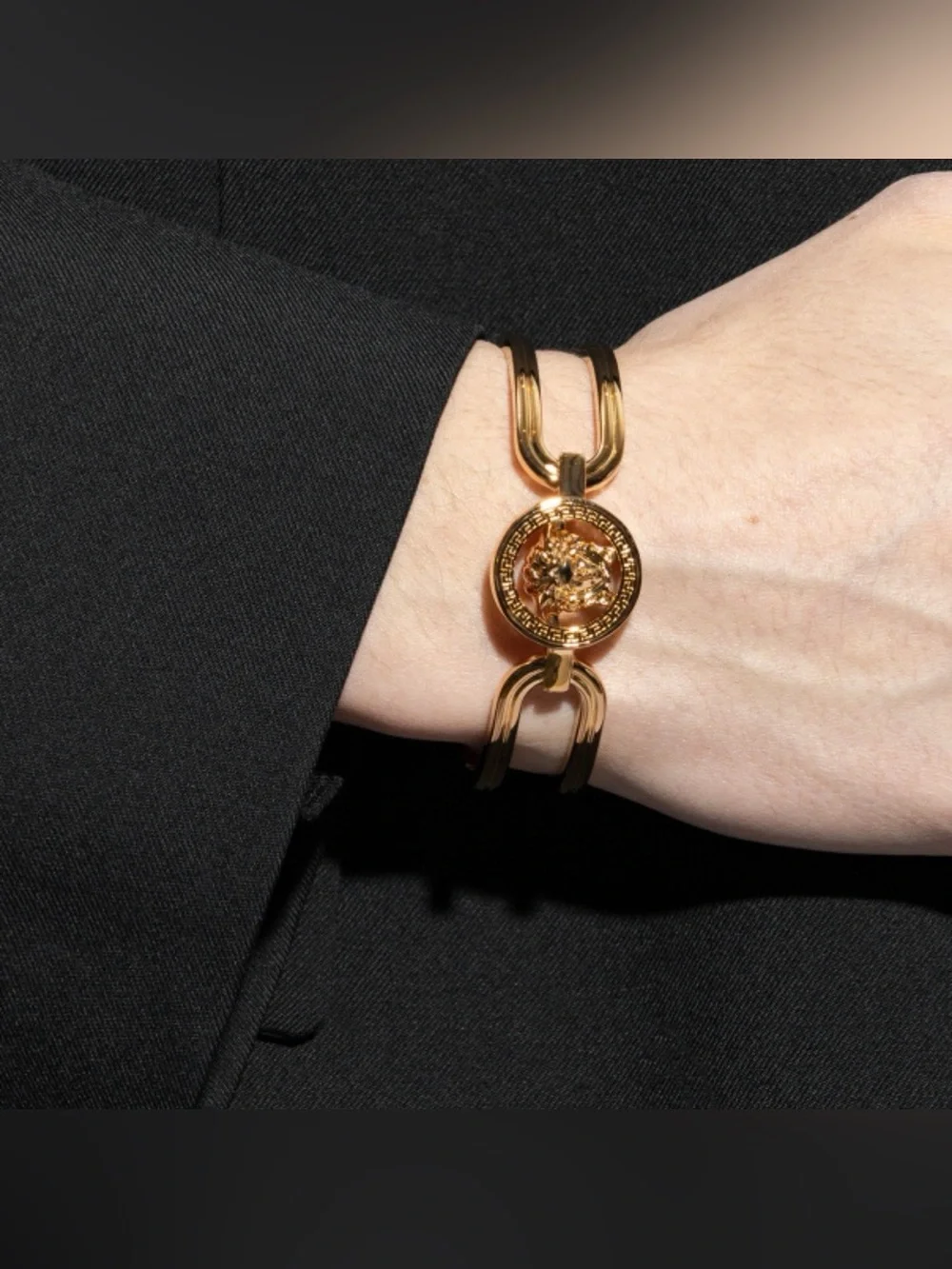 VERSACE Medusa cutout coin cuff bracelet bangle